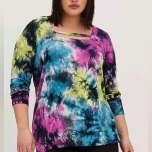 Lovesick size 2x Multicolor Tie-Dye Long Sleeve Top nwt